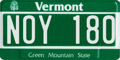 VT license plate NOY180