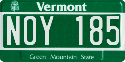VT license plate NOY185