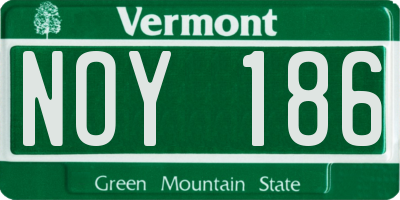 VT license plate NOY186