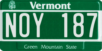 VT license plate NOY187