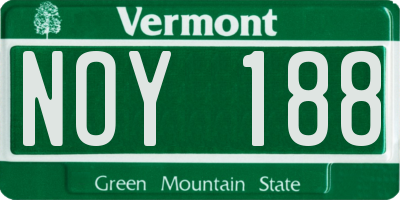 VT license plate NOY188