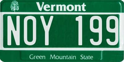 VT license plate NOY199