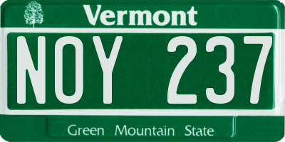 VT license plate NOY237