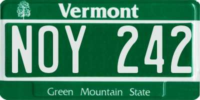 VT license plate NOY242