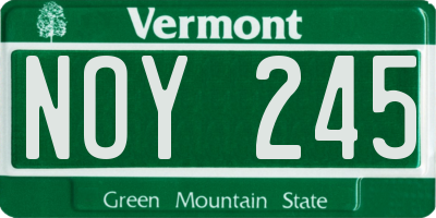 VT license plate NOY245