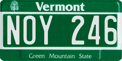 VT license plate NOY246