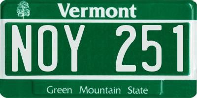 VT license plate NOY251