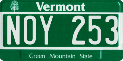 VT license plate NOY253
