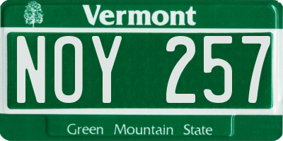 VT license plate NOY257