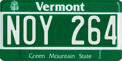 VT license plate NOY264