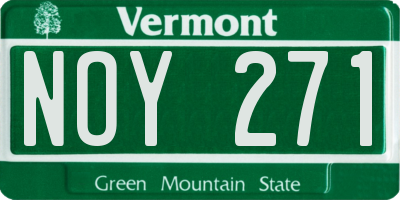 VT license plate NOY271