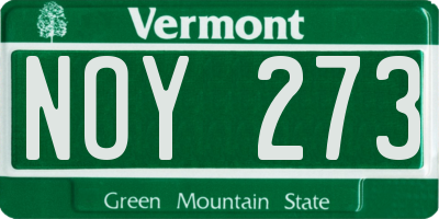 VT license plate NOY273