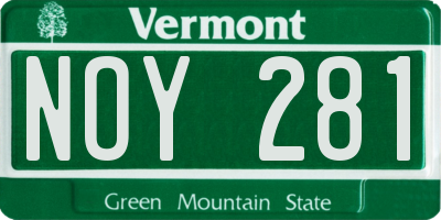 VT license plate NOY281