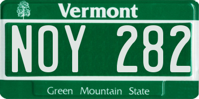 VT license plate NOY282