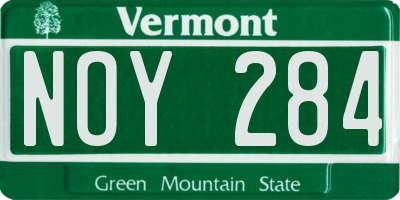 VT license plate NOY284