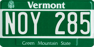 VT license plate NOY285