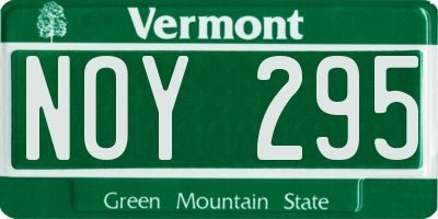 VT license plate NOY295