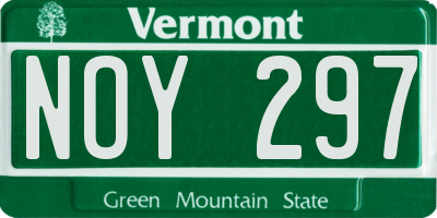 VT license plate NOY297