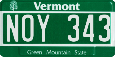 VT license plate NOY343