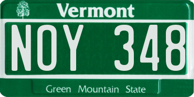 VT license plate NOY348