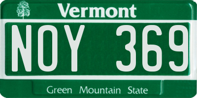 VT license plate NOY369