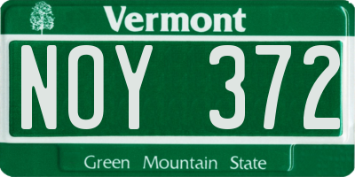VT license plate NOY372