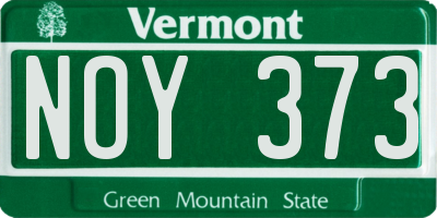 VT license plate NOY373