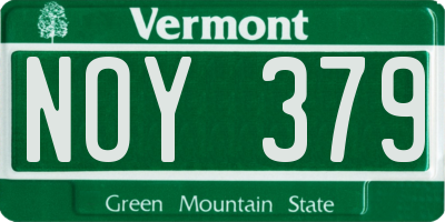 VT license plate NOY379