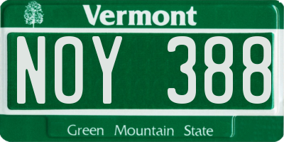 VT license plate NOY388