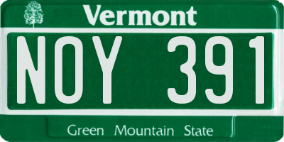 VT license plate NOY391
