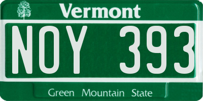VT license plate NOY393