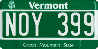 VT license plate NOY399