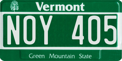 VT license plate NOY405