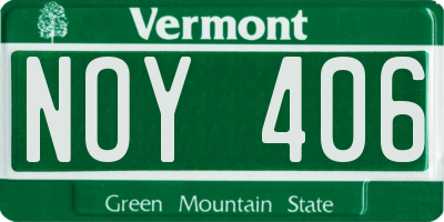 VT license plate NOY406