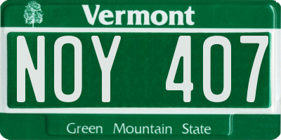 VT license plate NOY407