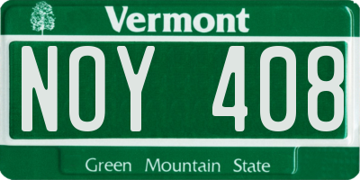 VT license plate NOY408