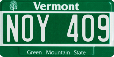 VT license plate NOY409