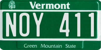 VT license plate NOY411