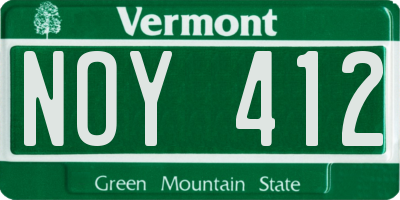 VT license plate NOY412