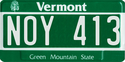 VT license plate NOY413