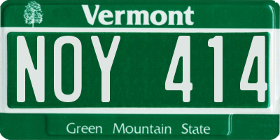 VT license plate NOY414