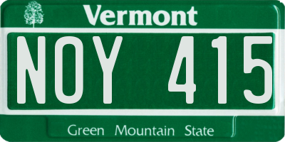 VT license plate NOY415