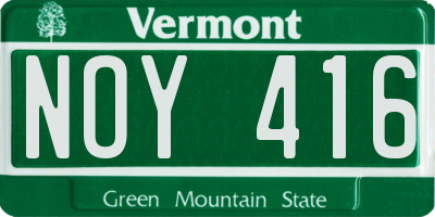 VT license plate NOY416