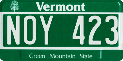 VT license plate NOY423