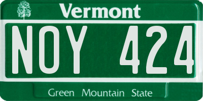 VT license plate NOY424