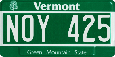 VT license plate NOY425