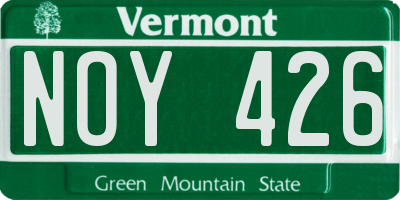 VT license plate NOY426