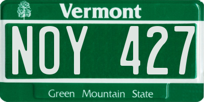 VT license plate NOY427