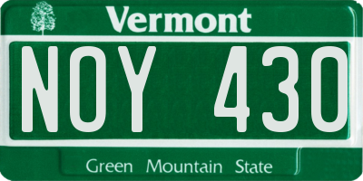 VT license plate NOY430