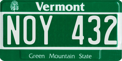 VT license plate NOY432